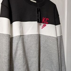 Colorblock Crewneck Sweatshirt - Black, White, and Gray